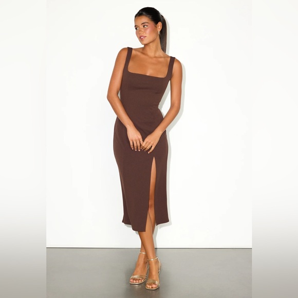 Lulus Dresses & Skirts - Lulu's Brown Midi Dress